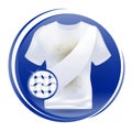 T-shirt clean icon. symbol, logo, sign, sticker, label, tag, banner. Round Style graphic design template. Isolated background. Mad